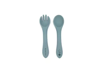 Bestekset - van The Cotton Company - Baby Siliconen Set - Vork en Lepel