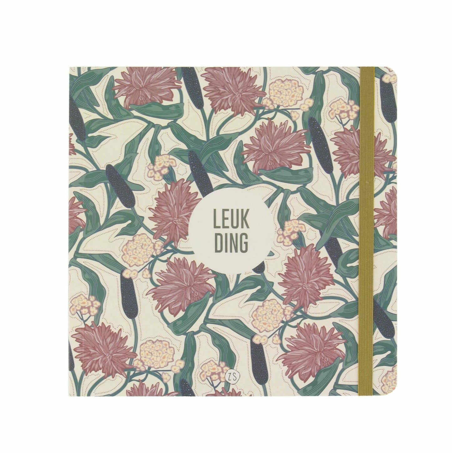 Schrift met lijntjes papier en binder en tekst "Leuk ding".