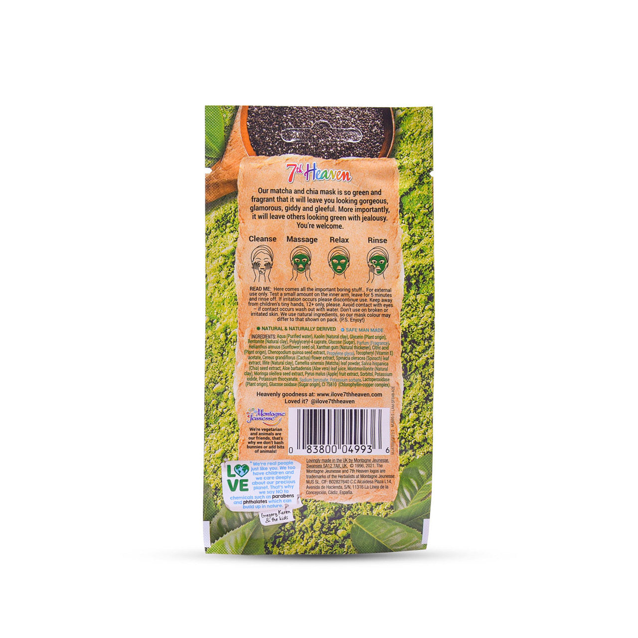 Superfood Matcha en Chia klei detox masker - 10 gram