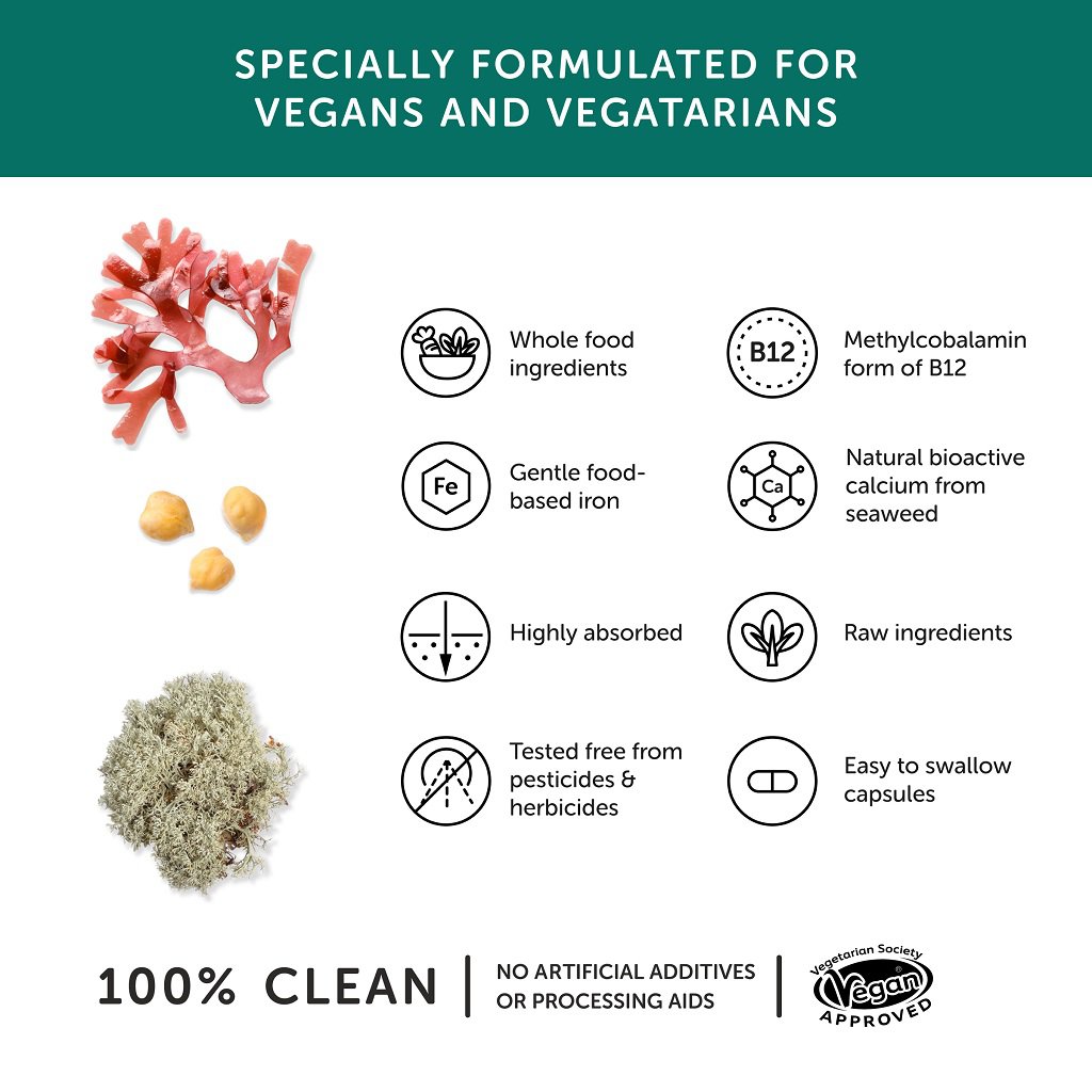 Vegan Multivitamines voor veganisten en vegetariërs -100 % clean