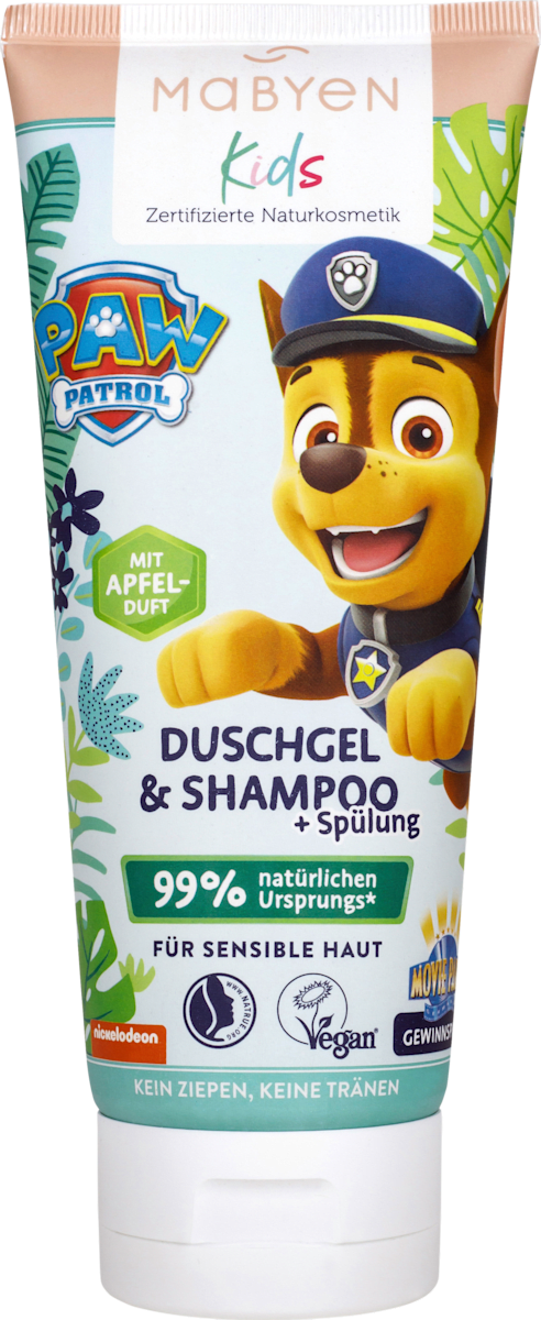 Kinderdouchegel, shampoo en conditioner Paw Patrol Chase 3-in-1 Mabyen