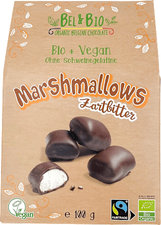 Vegan Marshmallows omhuld met Belgische chocolade - 100 g