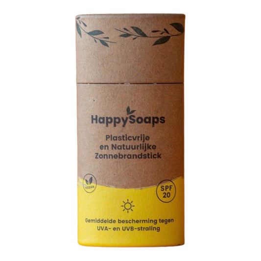 zonnebrandstick van Happy Soaps met SPF 20 factor.