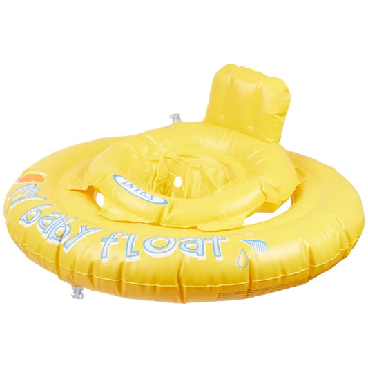 Baby float van intex Wet Collection in de kleur geel, baby veiligheid voorbij het water.