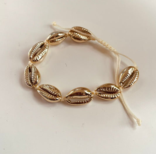 Bohemian style Vegan schelpen armband - goudkleurig