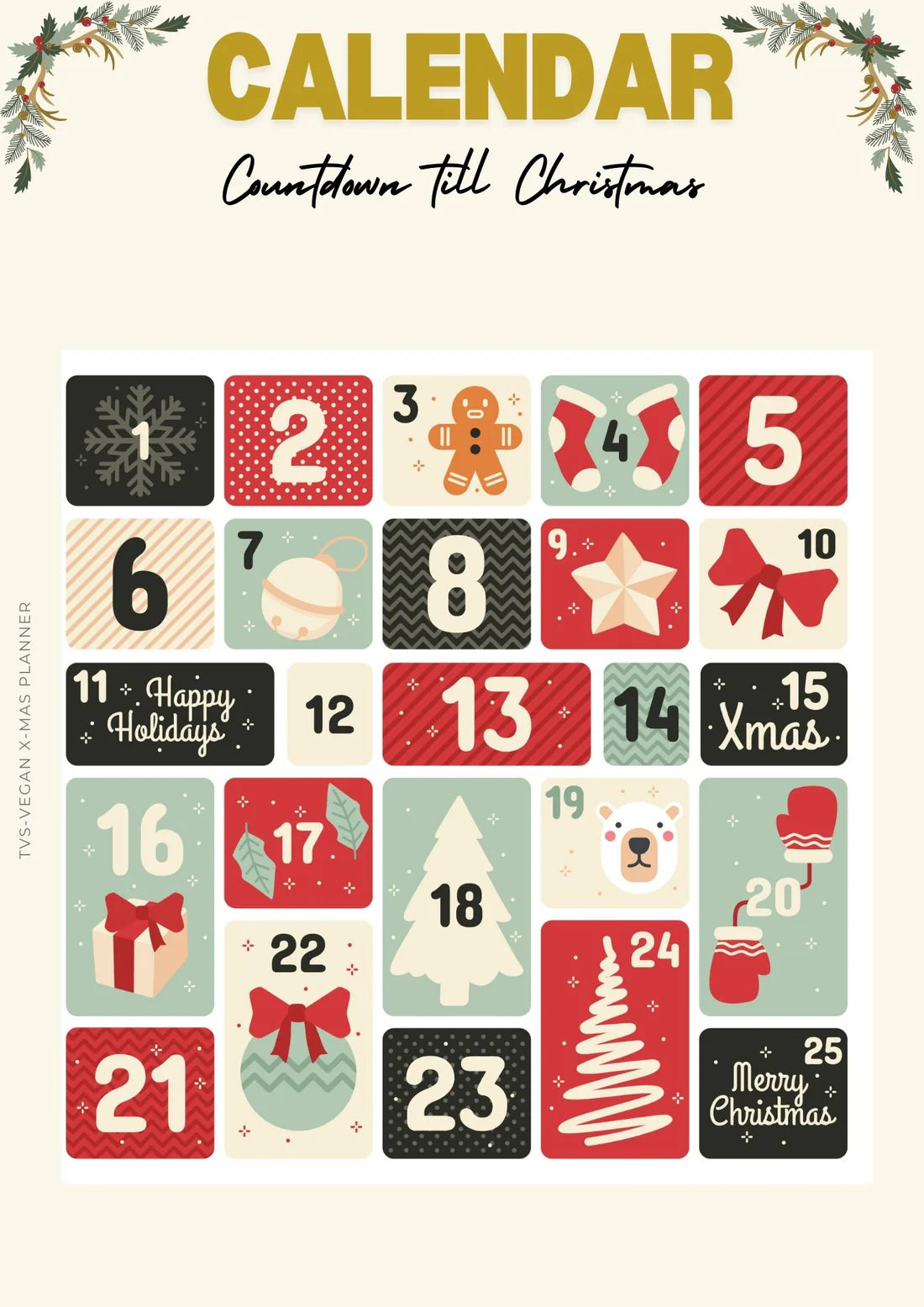 Kerstplanner - 'My Vegan Christmas planner' - paperback - Engels