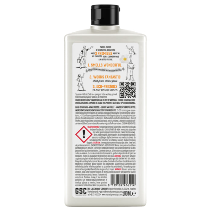 Hand afwasmiddel - Vegan- Marcel’s Green Soap - Orange jasmijn - 500 ml