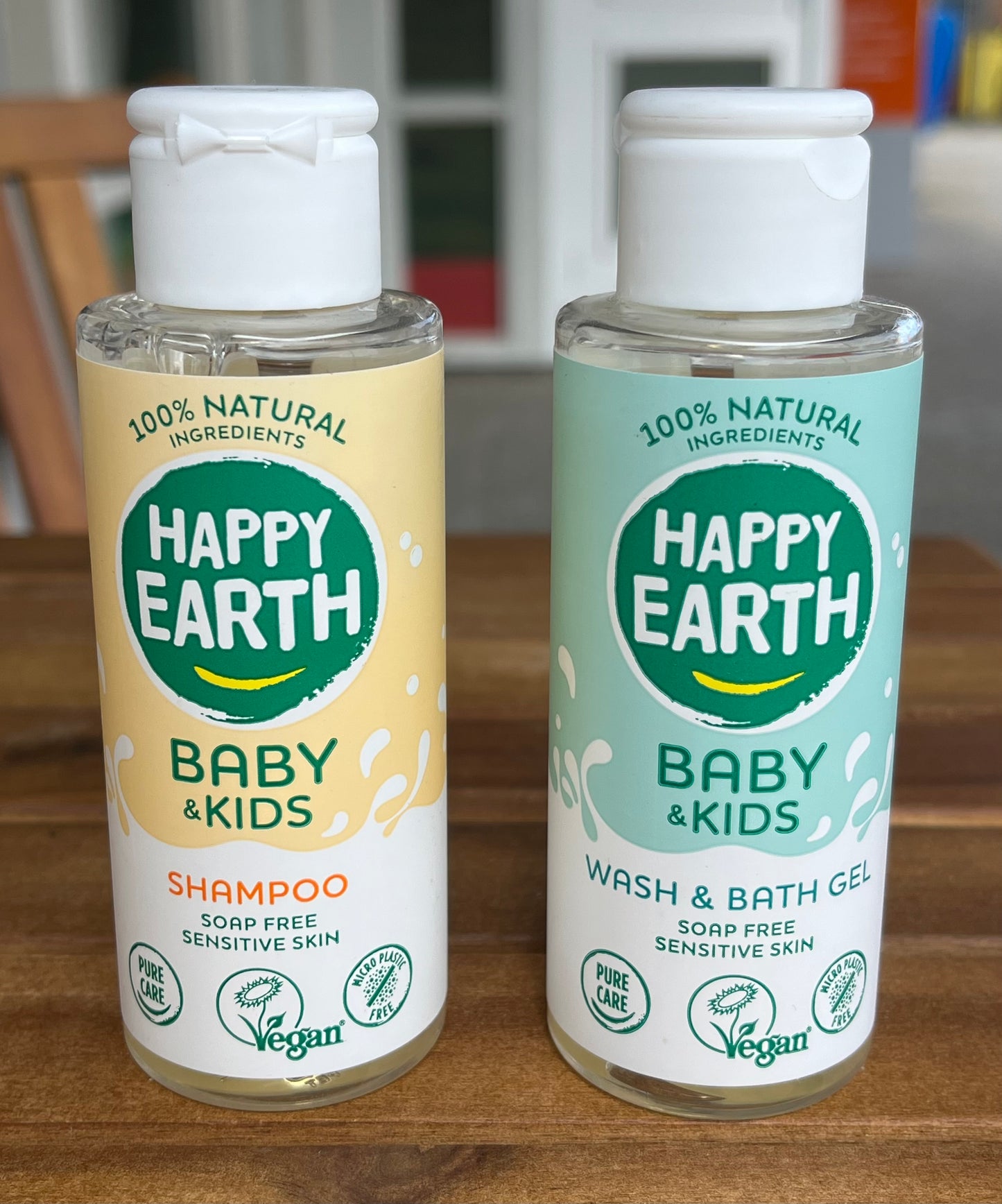 Bundel baby & kids - mini reisduo - happy earth - wash & bathgel  en shampoo