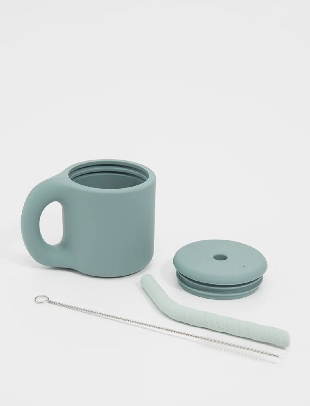 Liewood - Jenna cup met deksel - siliconen antilek beker met deksel rietje en schoonmaakborstel
