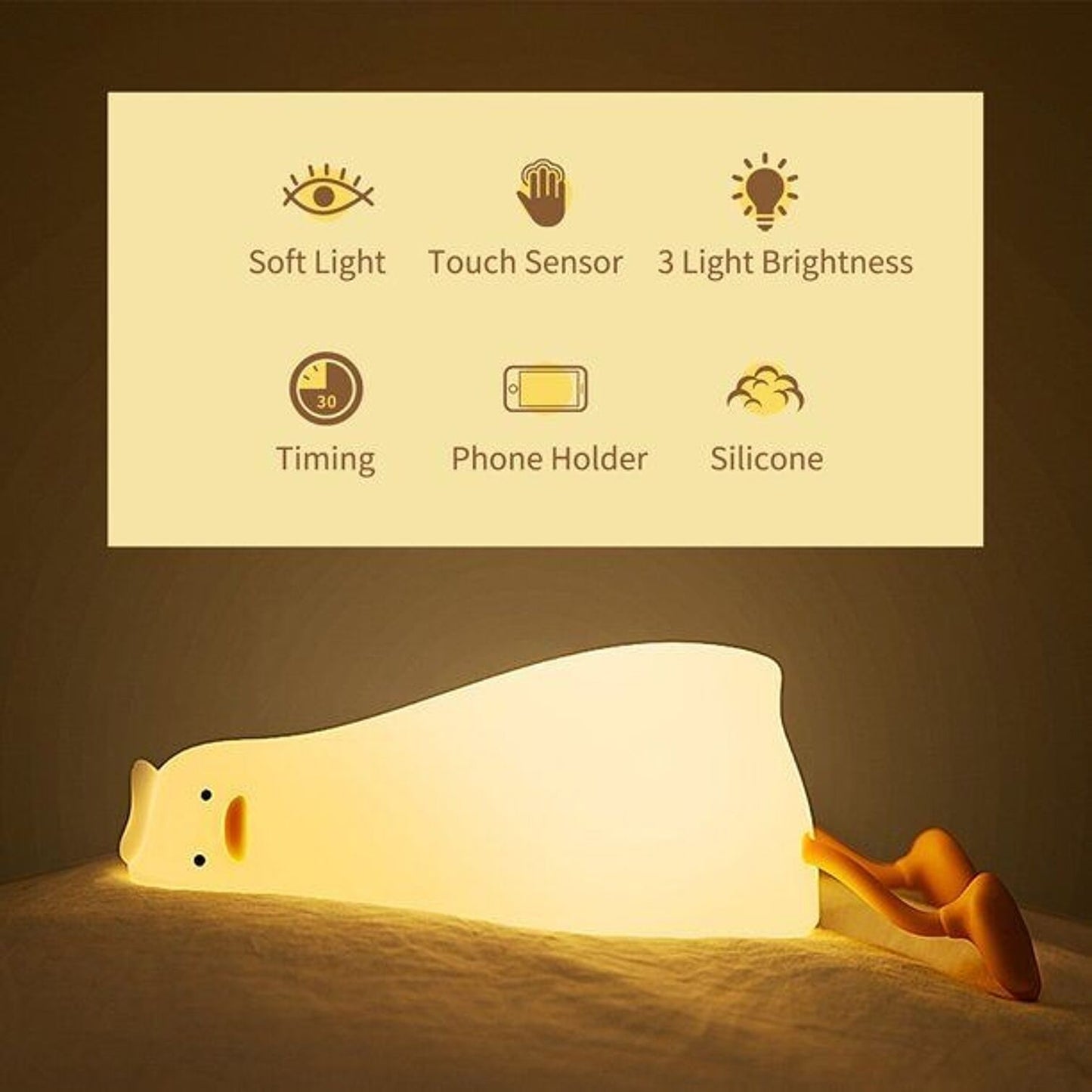 Nachtlampje - slapend gans - 3 standen 30 minuten timer