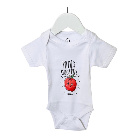 Organic cotton - tekst ‘ papa’s oogappel ‘ romper