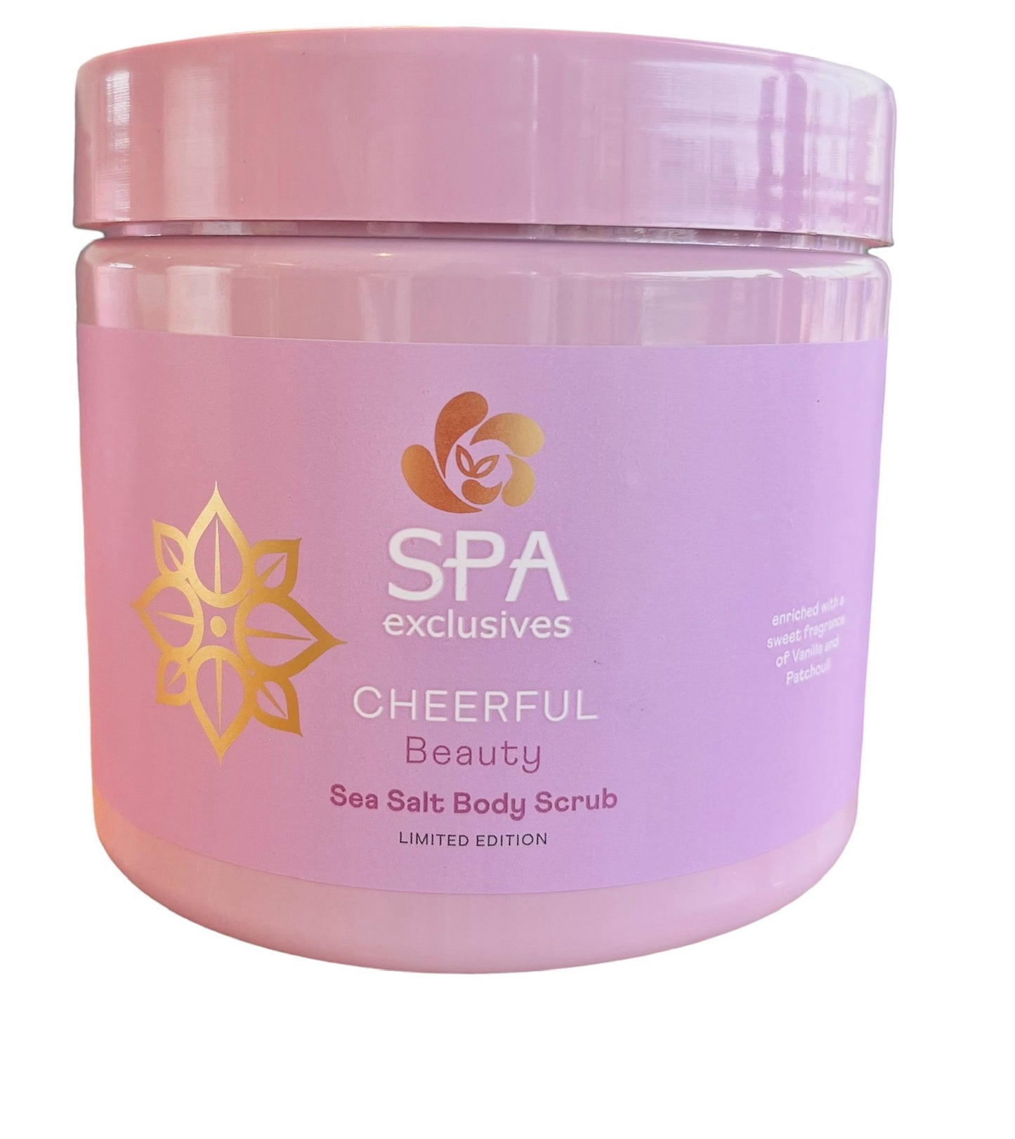 Zeezout body scrub by Spa Exclusives - cheerful beauty - vanille en patchouli geur - 500 gram