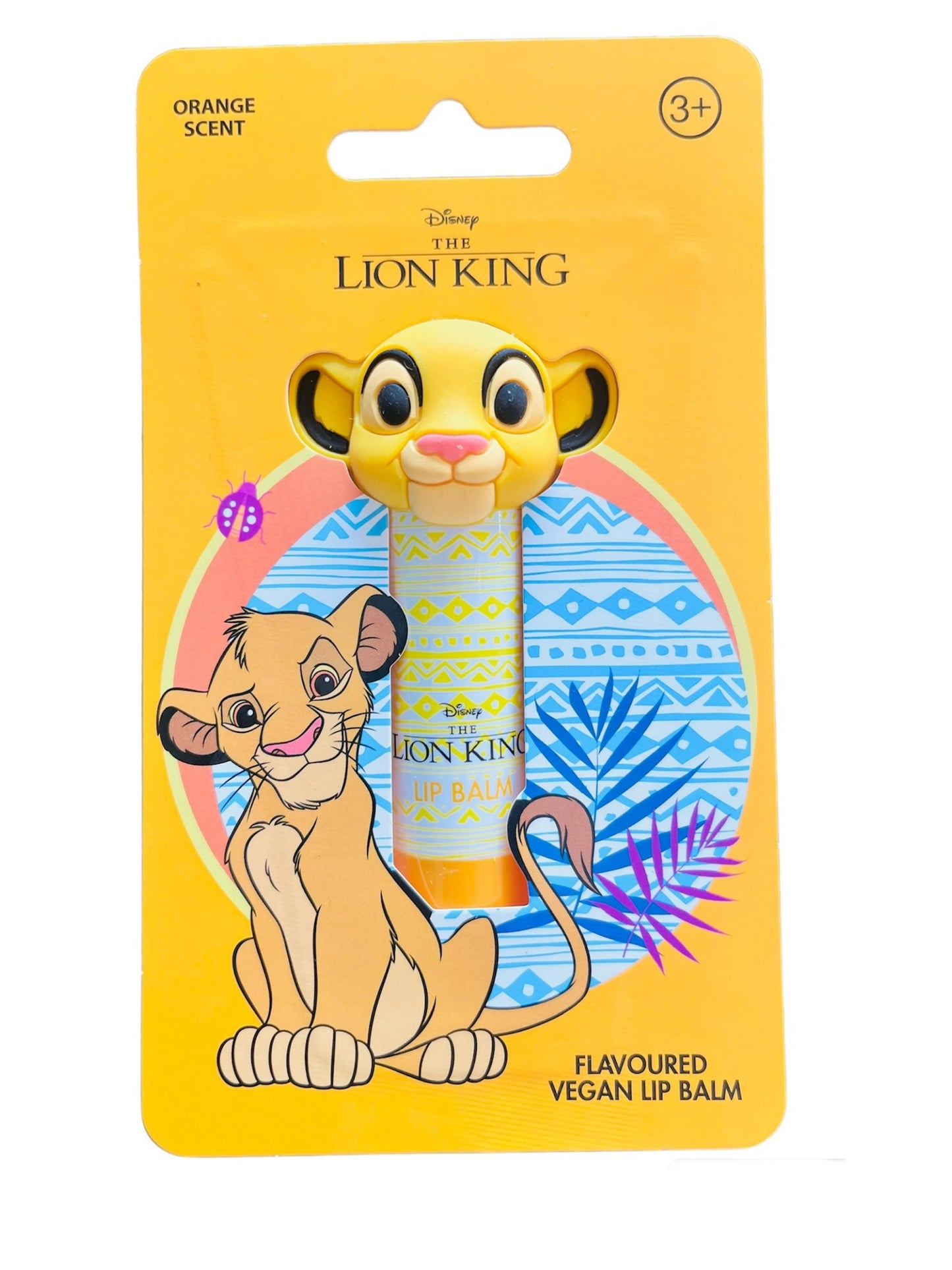 Vegan lipbalm met sinaasappelsmaak voor kinderen van Disney The Lion King.