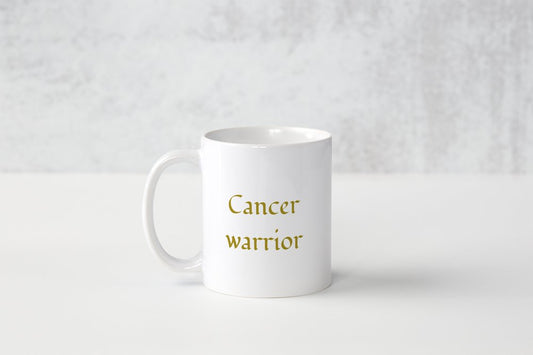 Prachtige drinkmok met krachtige tekst voor een echte Cancer Warrior