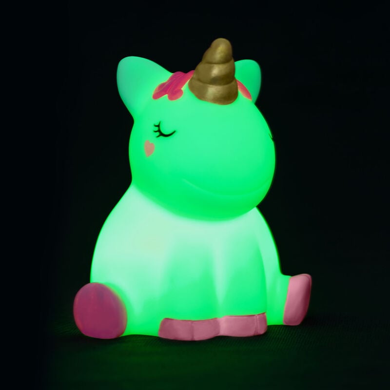 Unicorn nachtlampje voor de kinderkamer met unicorn in groen licht