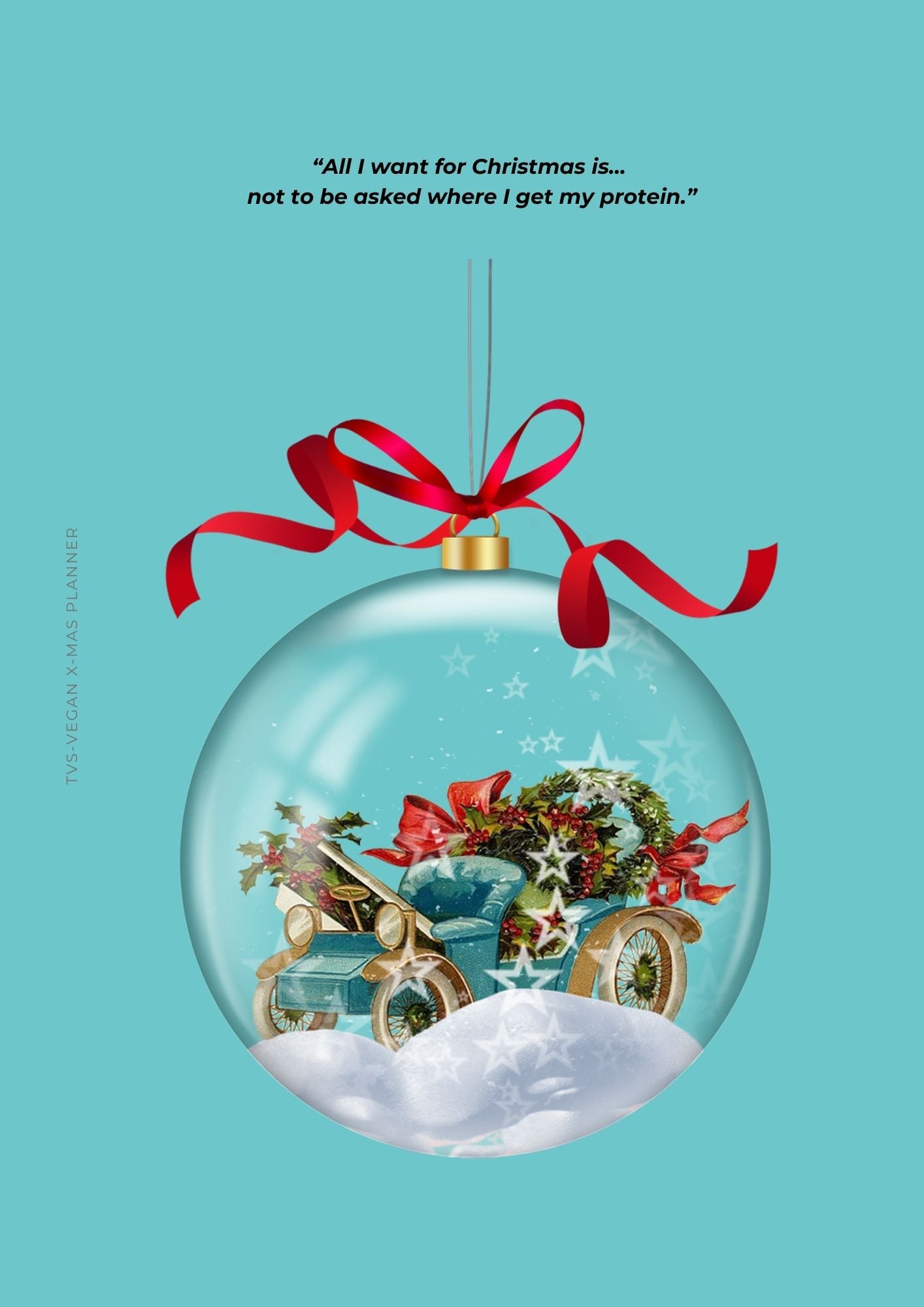 Veganized Christmas song - page out of the Vegan Chtristmas planner of The Vegan Saint - English