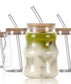 Matcha glas inclusief rietje - wave - 550 ml