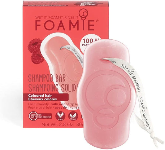 Foamie Vaste Shampoo voor Gekleurd Haar met Frambozenpitolie 80g - 100% Veganistisch en Plasticvrij