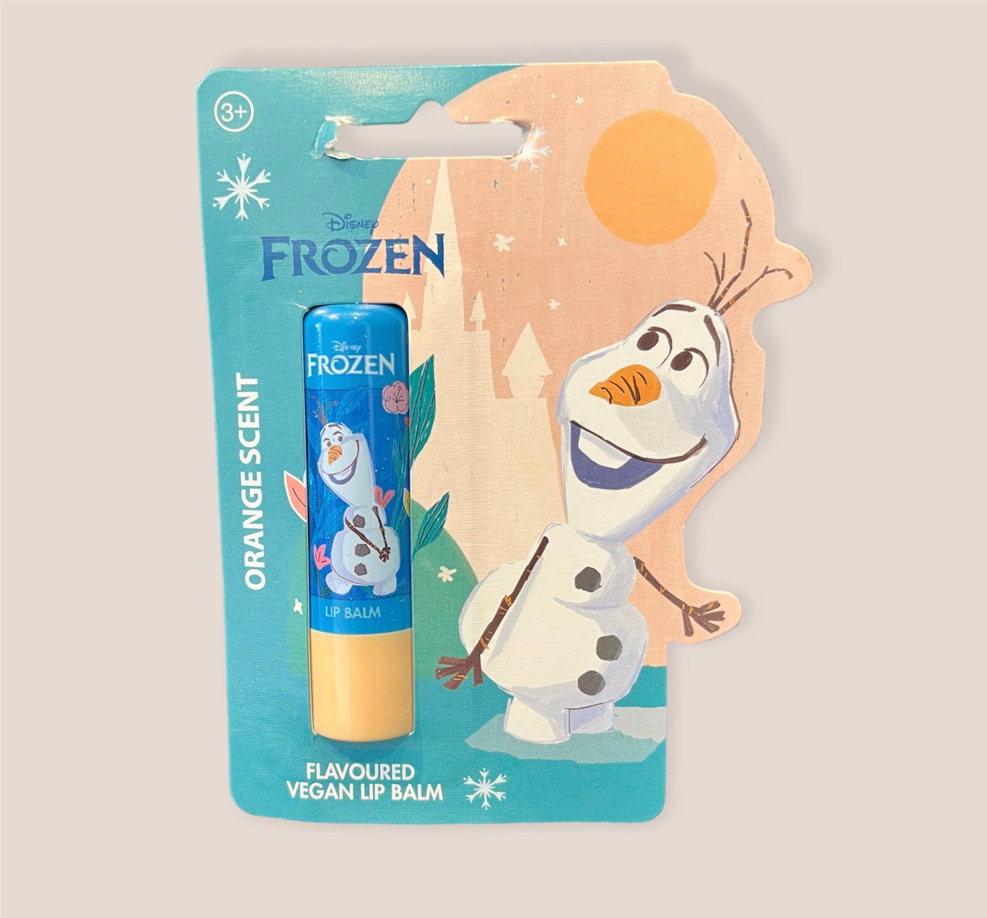 Vegan lipbalm met sinaasappel smaak voor kinderen van Disney Frozen - Olaf.