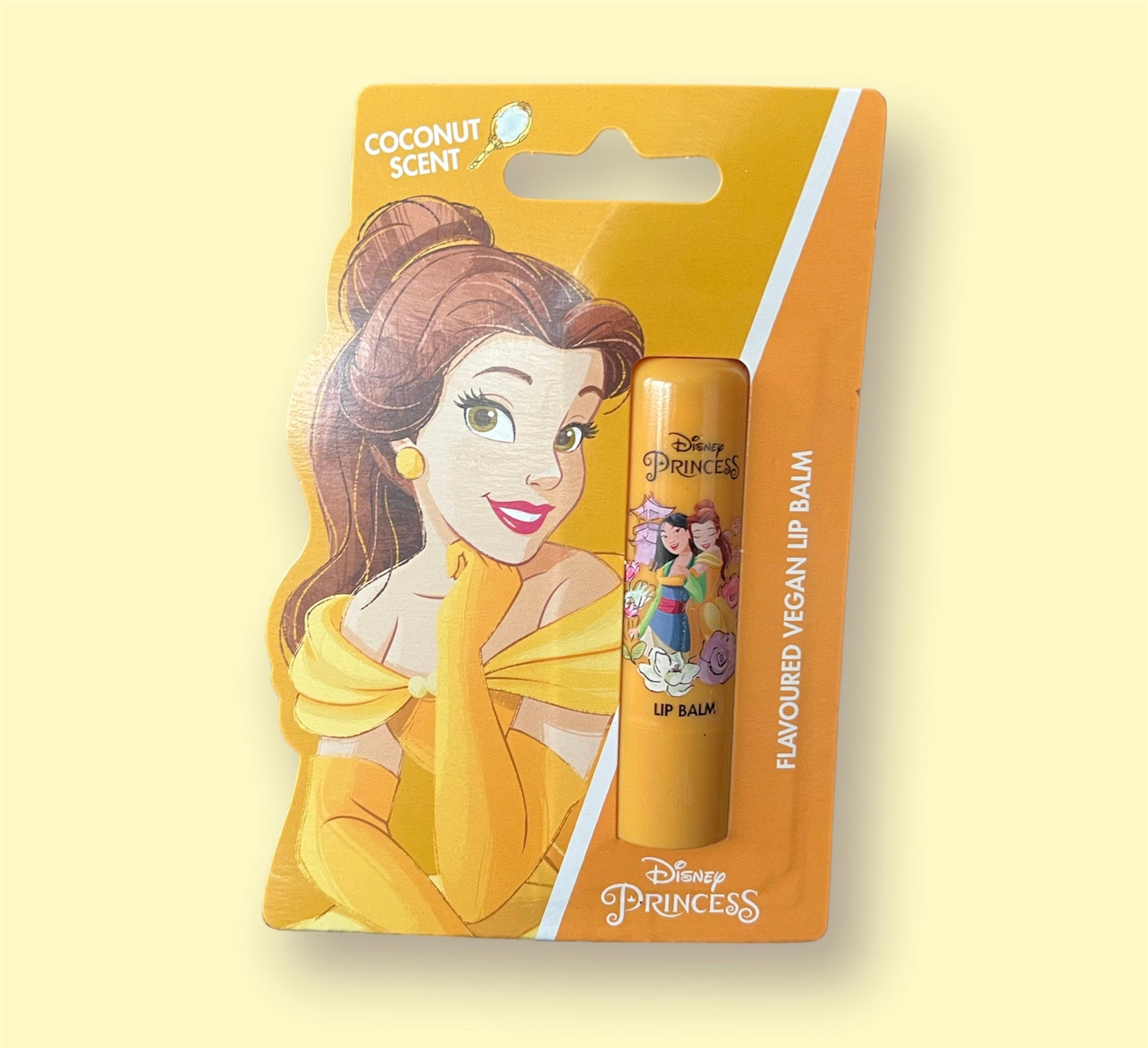 Vegan lipbalm met kokos smaak voor kinderen van Disney Princess Belle.